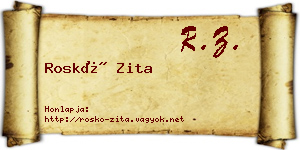Roskó Zita névjegykártya
